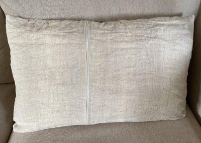 SOLD! Eco print pillow in pure Silk and linnen backside nr 9697, Price 75 Euros